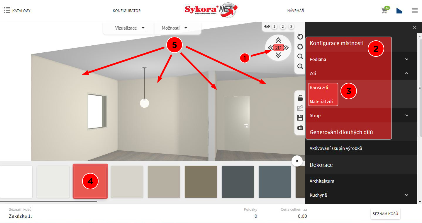 Materiály zdí, podlahy a stropu