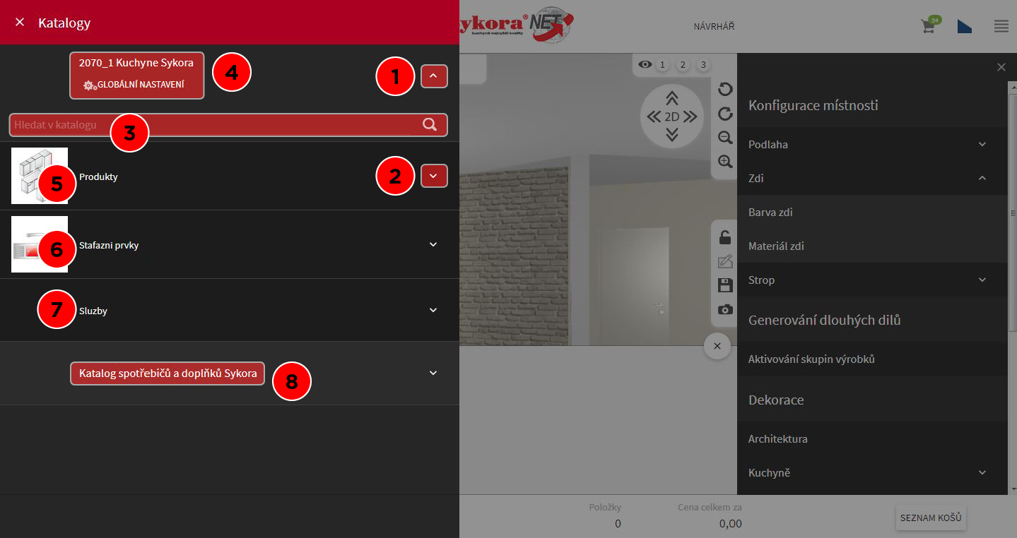 Orientace vybírání produktu