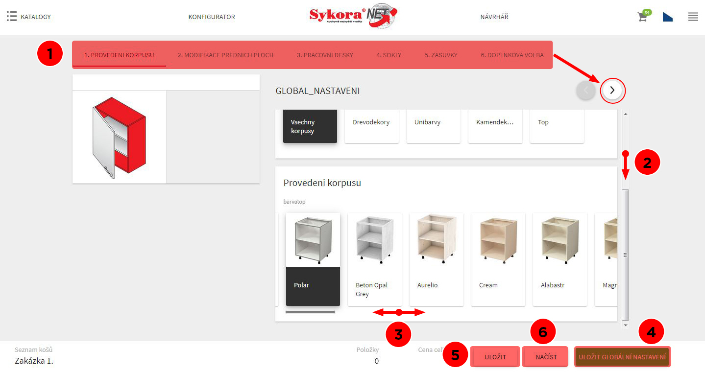 Orientace vybírání produktu Orientace vybírání produktu