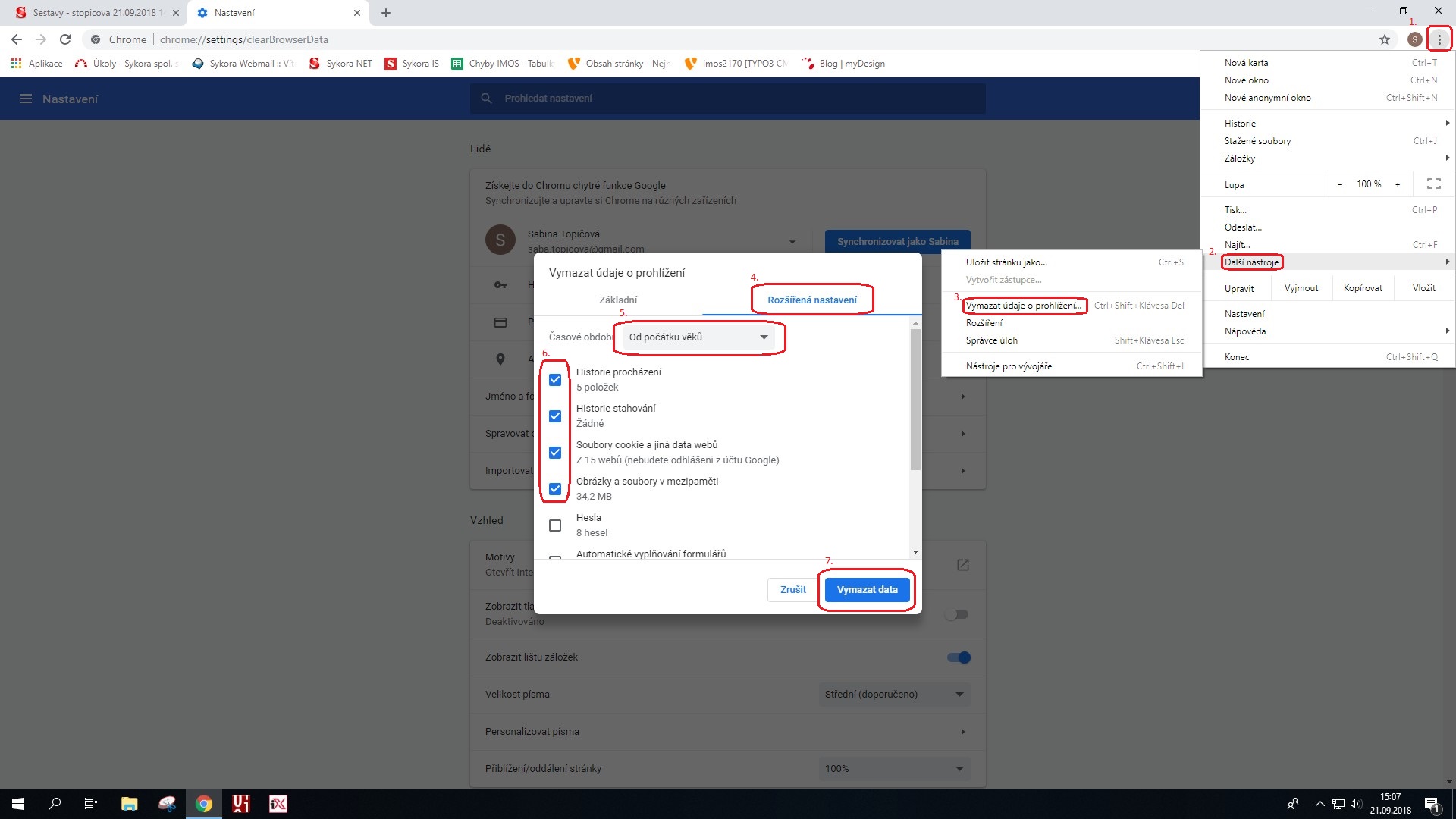 Mazání cookies v prohlížeči Chrome Mazání cookies v prohlížeči Chrome
